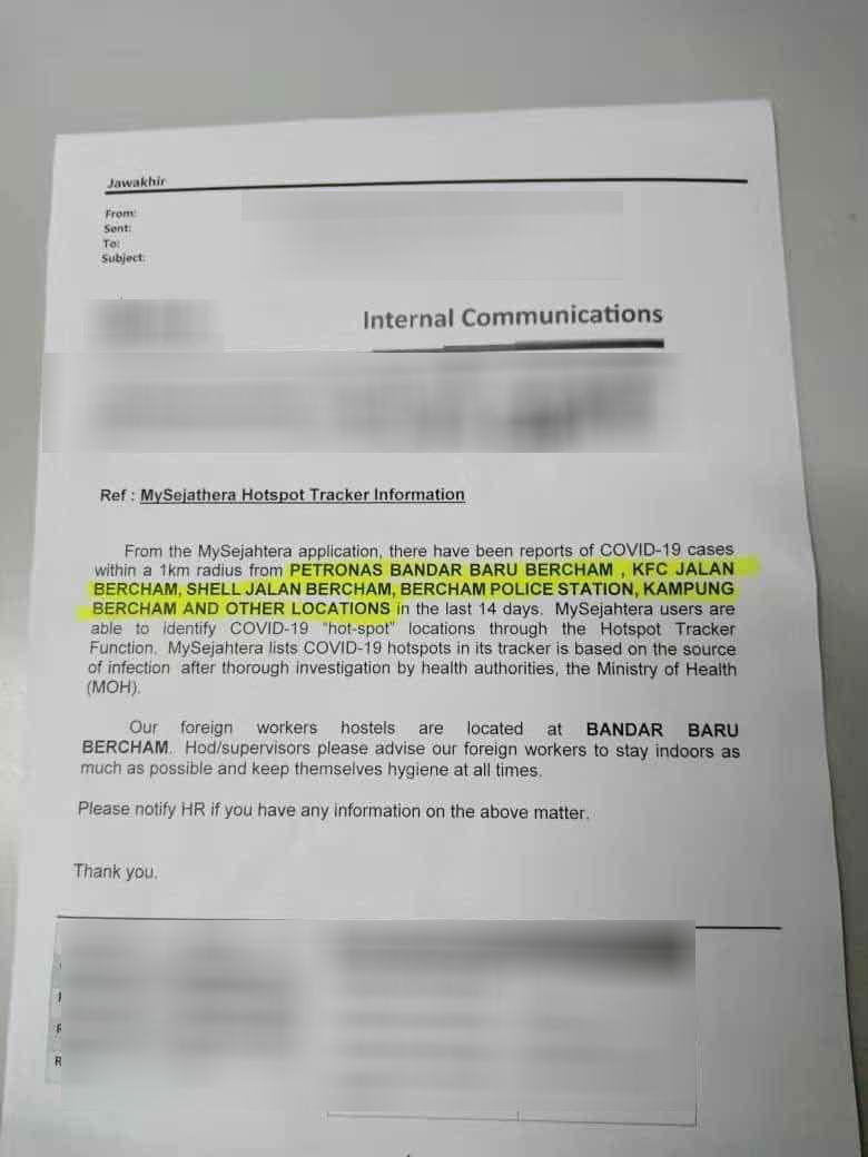 周二（20日）社交媒体疯传巴占数个公共场所的1公里范围内，出现新冠肺炎的通告。