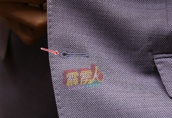 箭头所指是纽扣门，但这是机械缝製，非金手指比赛要求的手工缝製。