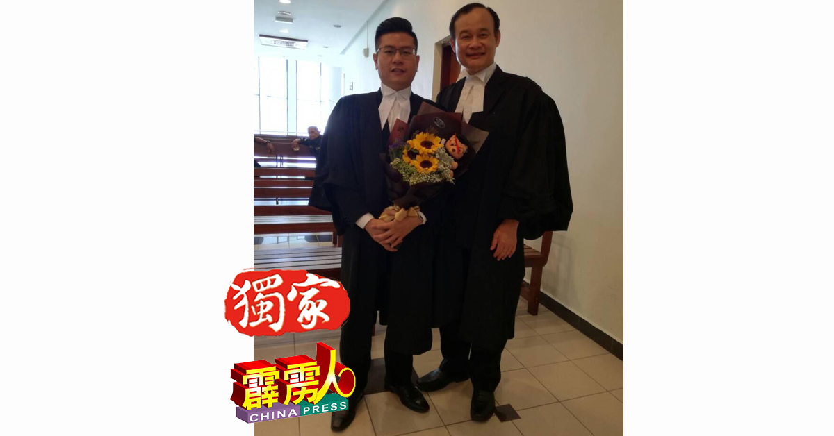 倪可汉（右）非但是张宇晨政治界的师傅，也是法律界的师傅。