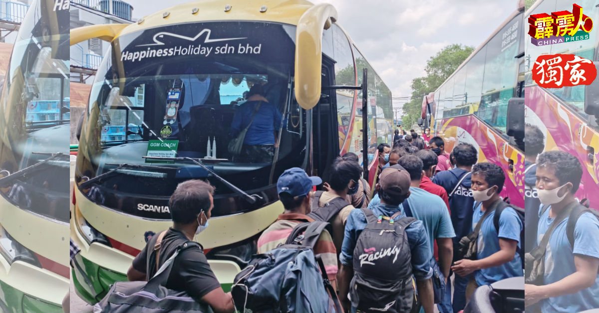来自邦咯岛的150名泰籍渔民，已被安排以巴士载送返国。