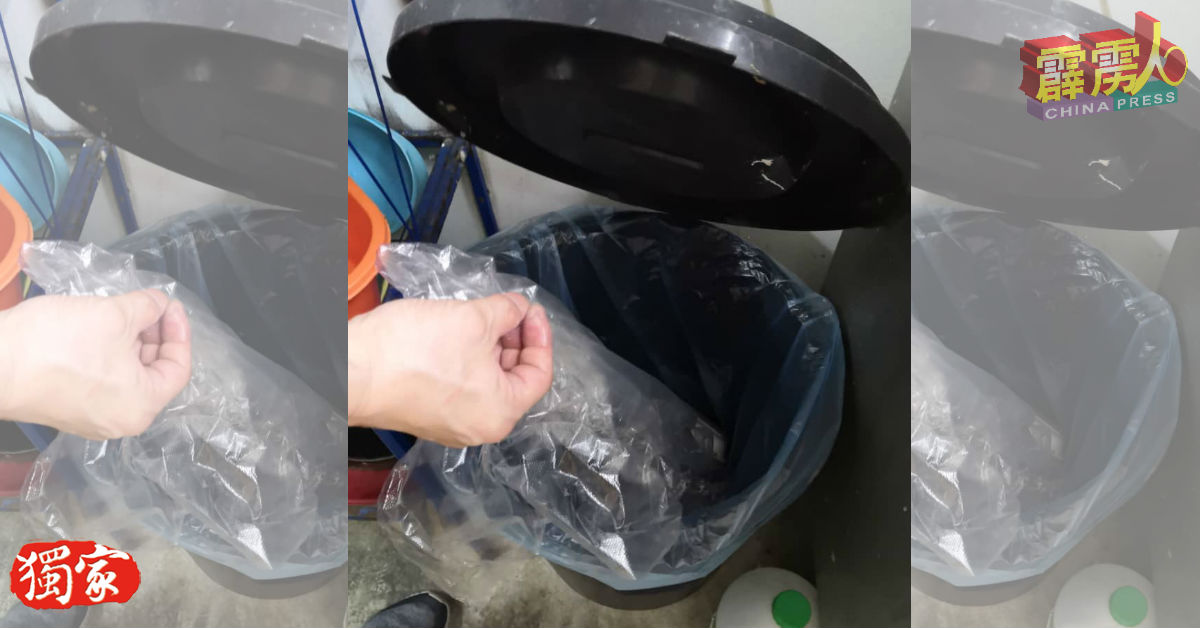 已使用过的即丢式围裙和即丢式手套等，都会当下处理及丢入有盖垃圾桶内。