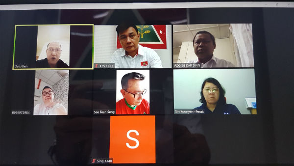 霹雳州工作委员会成员进行网上会议探讨基层要民政党全面开打的希望。