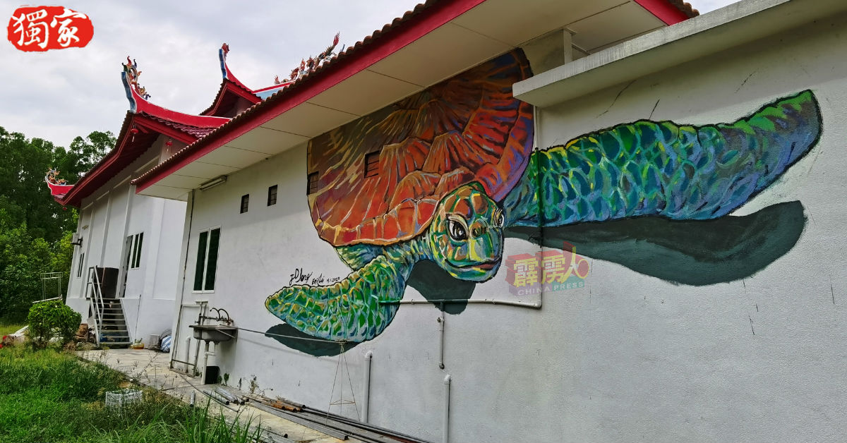 首幅海龟壁画可在班台班台玉来寺田都元帅庙后方找到哦！