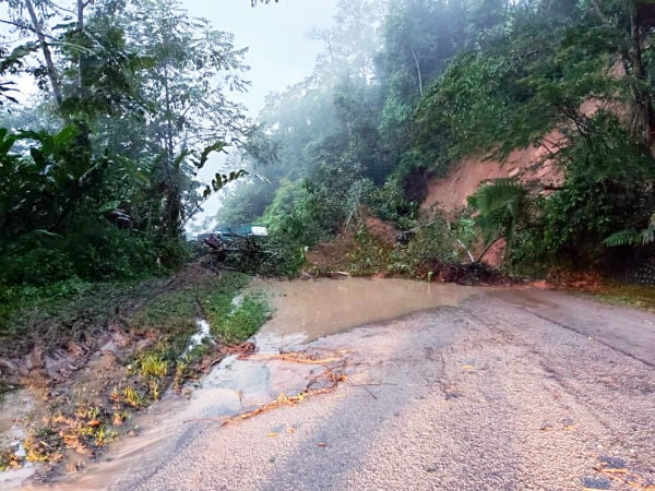打巴通往金马仑路段，即12里、18里及24里路段，本月1日发生土地崩塌及树倒事件。
