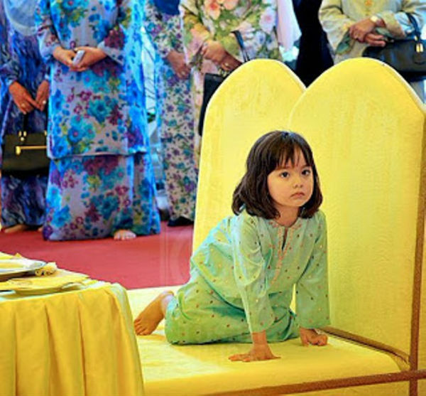 小公主拉惹娜兹拉莎雅自小陪同苏丹殿下出席各种王室活动。（图取自网络）