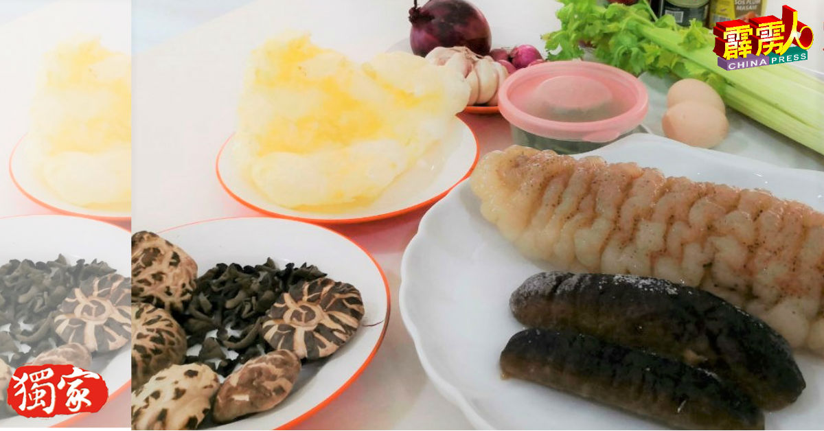 州酸辣鱼鳔汤主要的食材是鱼鳔，其他配料可依个人喜好自由搭配。（档案照）