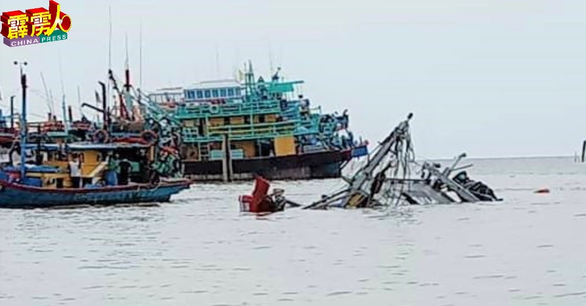 1艘运沙船疑缠到渔网酿意外，造成涉案的渔船沉没。（档案照）