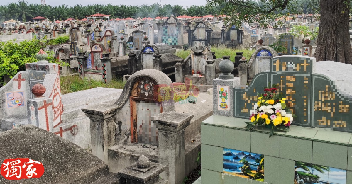 曼绒中华大会堂所管理的墓园，不见扫墓人潮。
