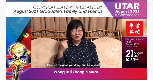 毕业生父母在线上毕业礼，发表孩子毕业寄语。