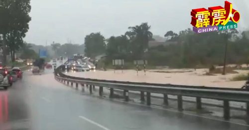 豪雨导致山水激增  怡红大道也局部淹水