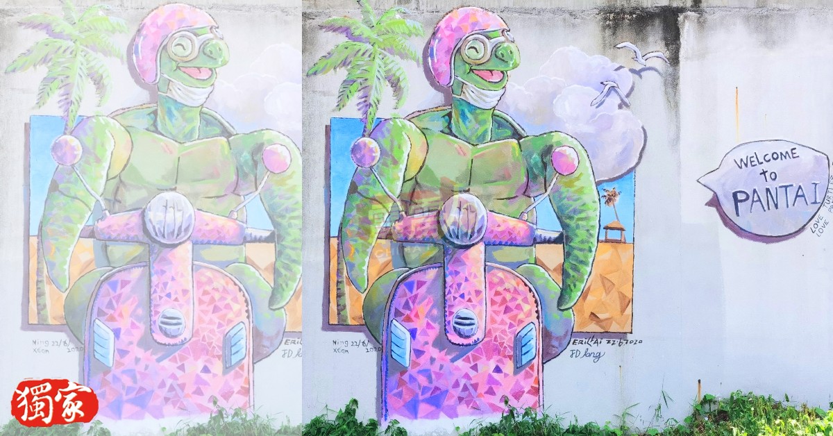 巨型海龟壁画欢迎您！