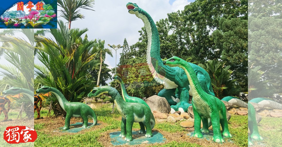 “曼绒县哲仁侏罗纪公园”内的长颈巨龙一家五口。
