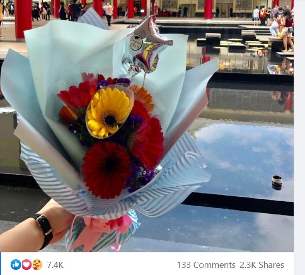 该名女网友名为“爸爸的花”的粘文，获得了超过6500人点赞及2000人分享。