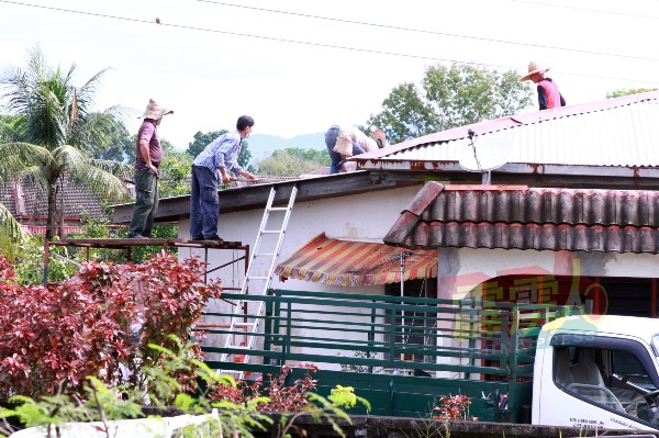 斗华新村在年廿九遭受风灾后，目前重建工作仍如火如荼进行。