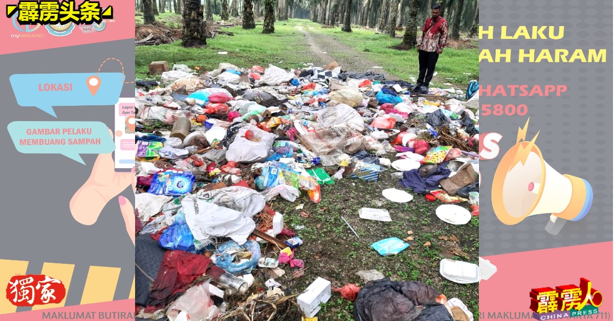 曼绒区内多个油棕园都沦为非法垃圾堆。（档案照）