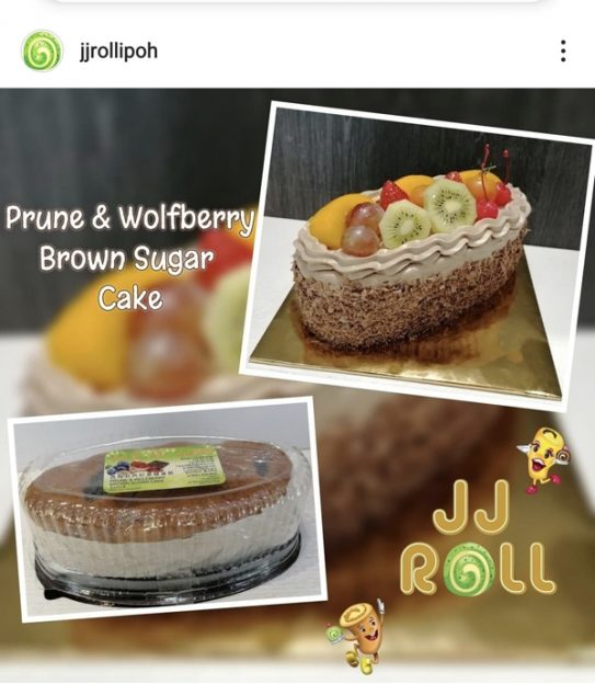 JJ ROLL蛋糕与蛋卷之家出售普通版和升级版的西梅枸杞黑糖蛋糕。