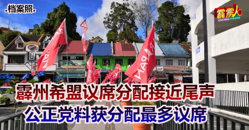◤霹雳头条◢ 霹州希盟议席分配接近尾声 公正党料获分配最多议席