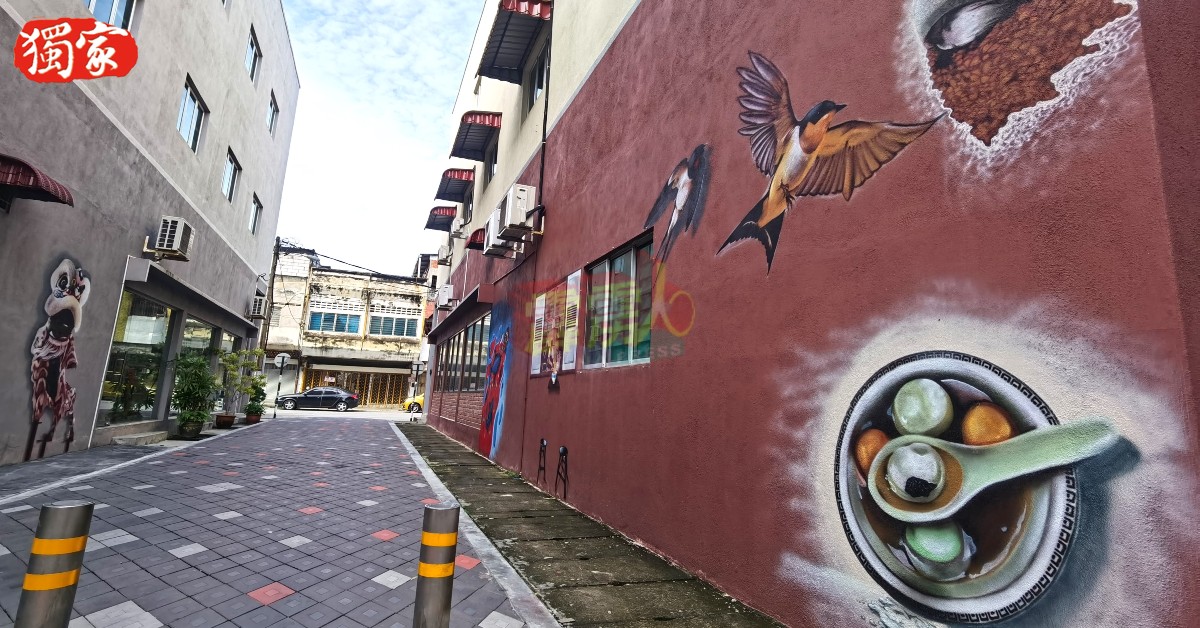 甘文阁马来亚银行后巷已成壁画街。