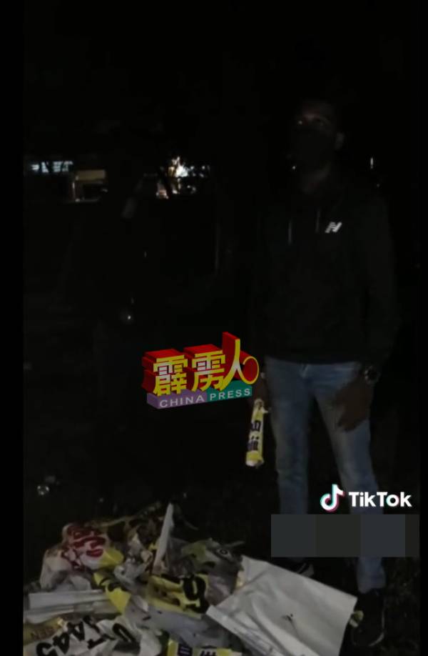 一名男子拍摄视频，指警方不接受他为了自身安全的投报。（视频截图）