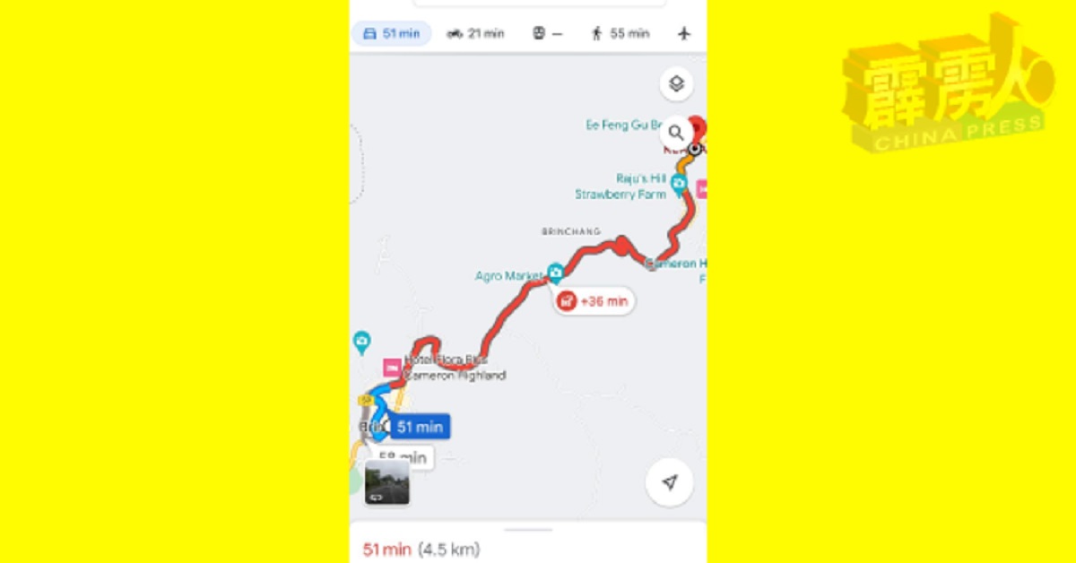 根据谷歌地图所获得的交通资讯，在碧兰樟至美兰村短短4.5公里的路段，却要塞近1小时，令人感到菜车禁令对疏缓交通堵塞，毫无帮助。