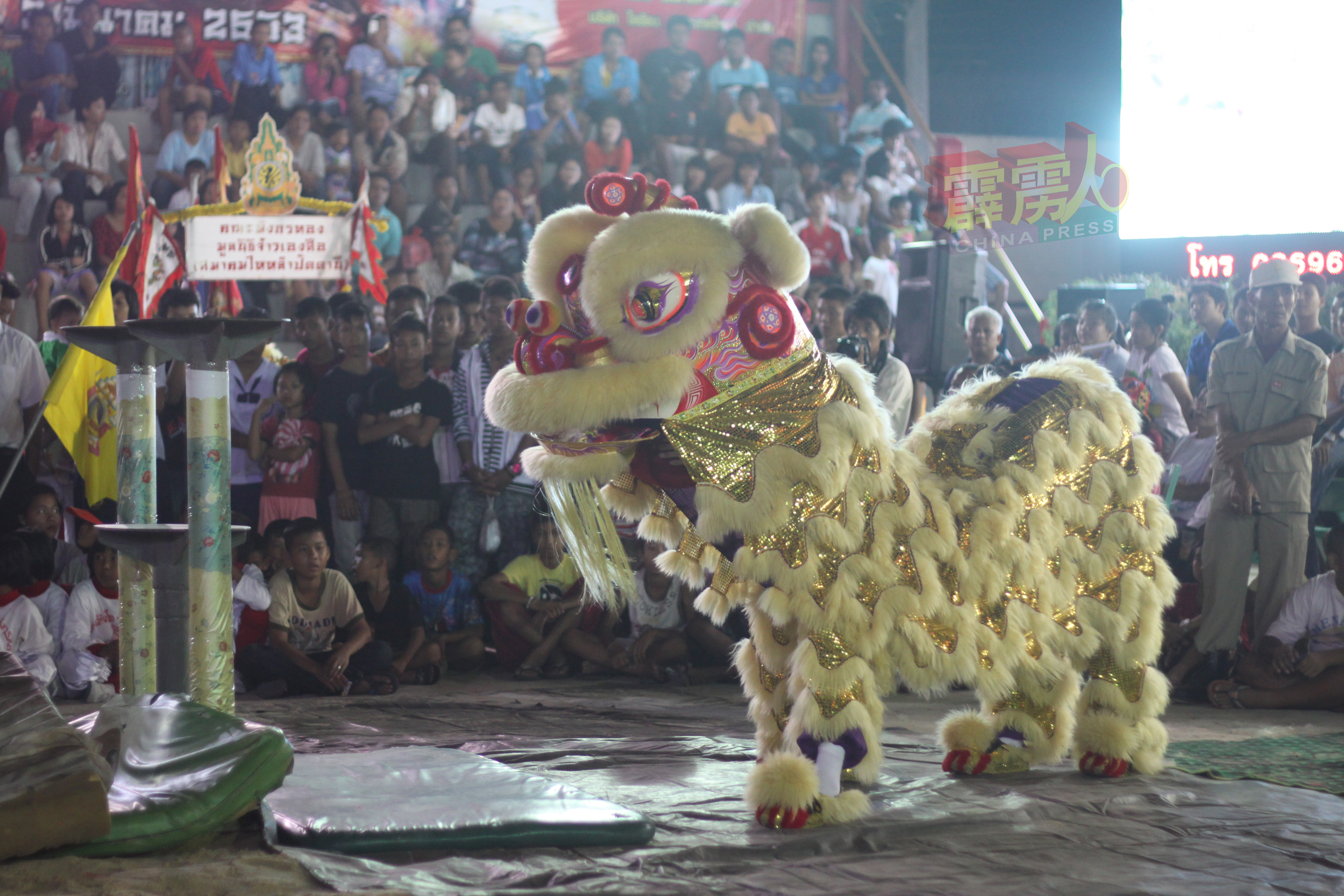 江沙昭惠庙醒狮团，曾远赴泰国参加国际醒狮高桩比赛。