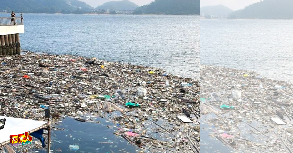 邦咯岛一带海域的小岛，于週六（12月11日）傍晚，开始出现“垃圾潮”。