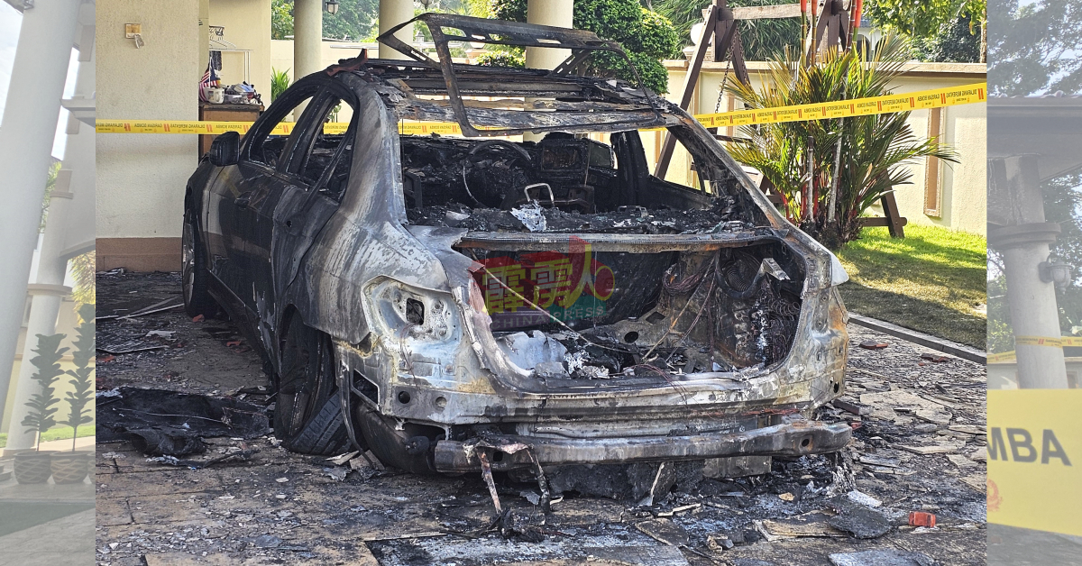 倪家纵火案涉及3辆轿车，尤其是马赛地轿车当场严重被烧毁。（档案照）