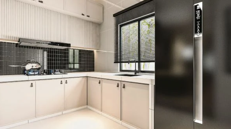 双层毗连式房屋采用的设计为简单风格，没有多余及不必要的尖角角落，就连厨房也显得无比宽敞。