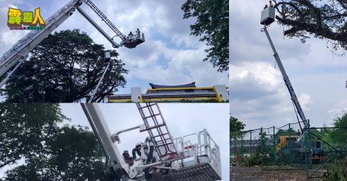 吊车故障两男困高空　消拯员10分钟救下