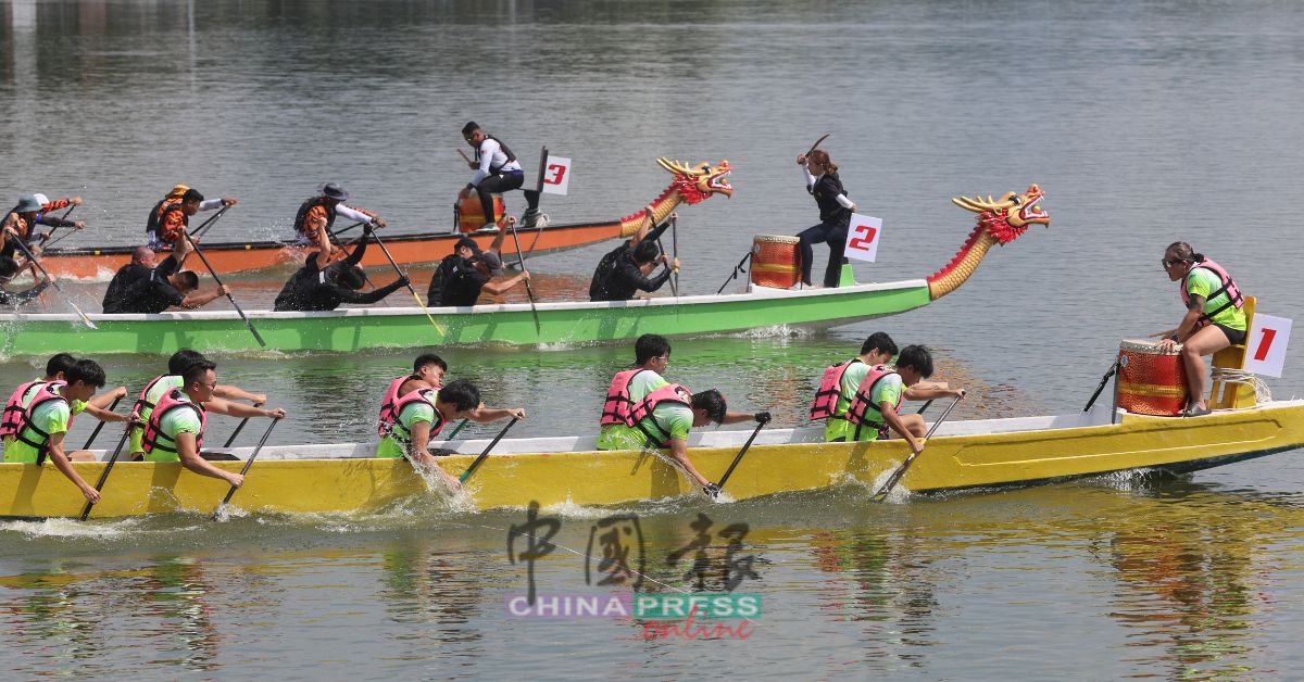 “潮起龙鸣”文化龙舟赛周日在华都牙也银湖湖畔登场，吸引来自槟城、霹雳及雪隆等地队伍参与。