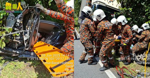 轿车与罗厘东西大道碰撞  车内1死2伤