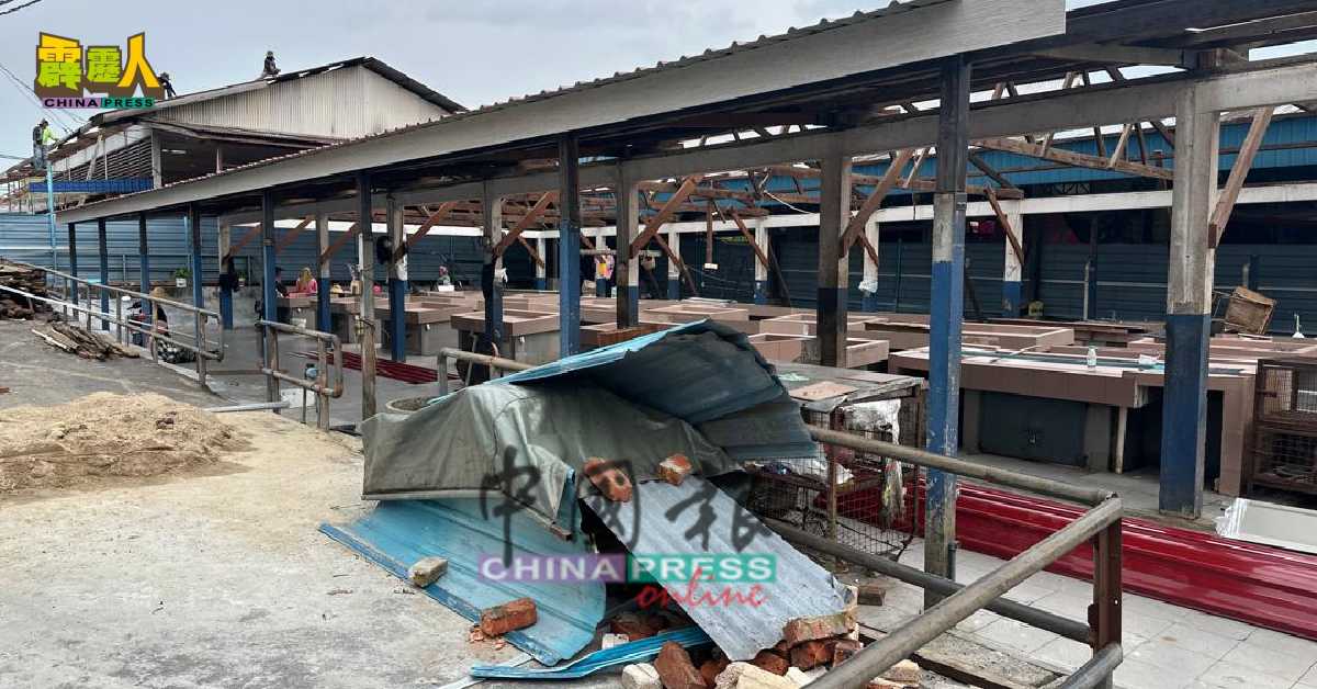 新邦也朗一带如巴刹及小贩摊位提升工程也如火如荼展开。