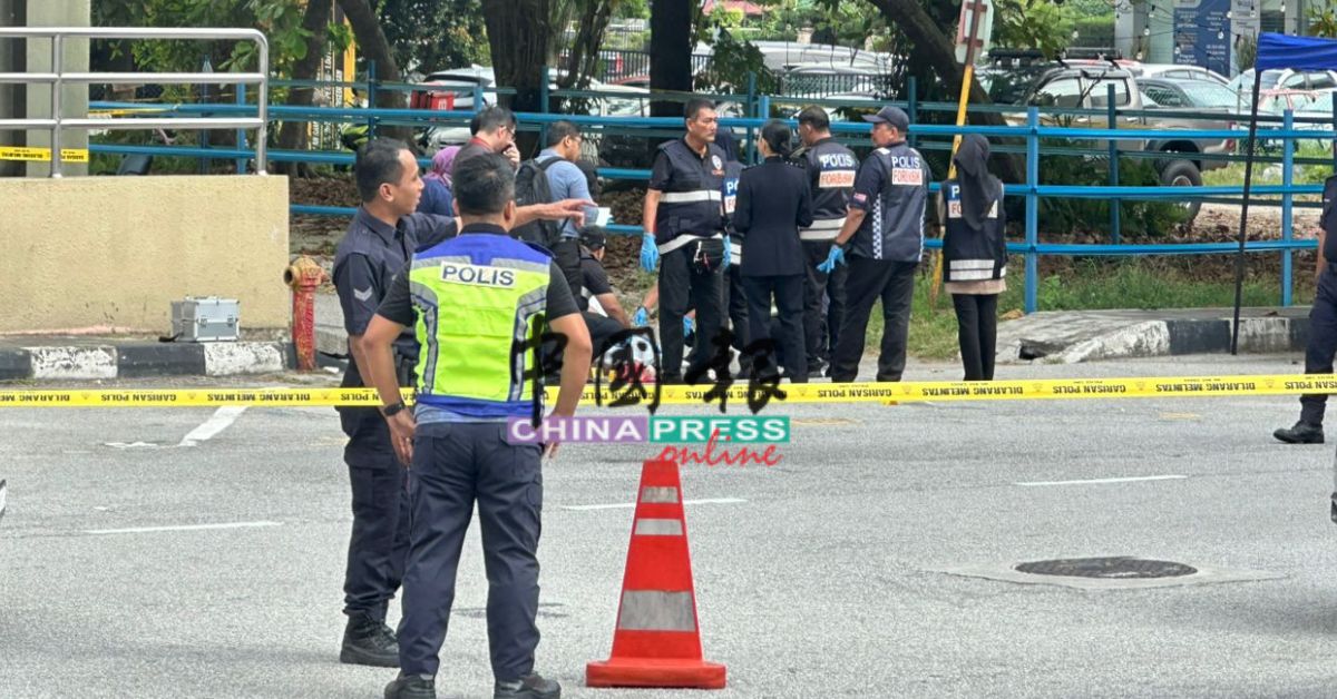 警方已在现场围起黄色警戒线,以防闲杂人等靠近。