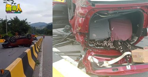 轿车意外翻覆 盗电缆勾当曝光